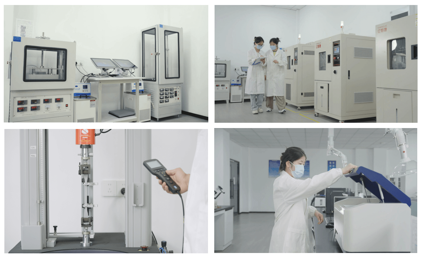 KOMPA lab equipment measuring thermal conductivity of silicone pad